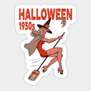 Vintage 1950s Halloween Witch Sticker